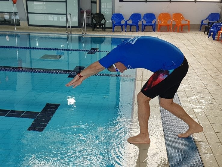 Teaching diving in the pool